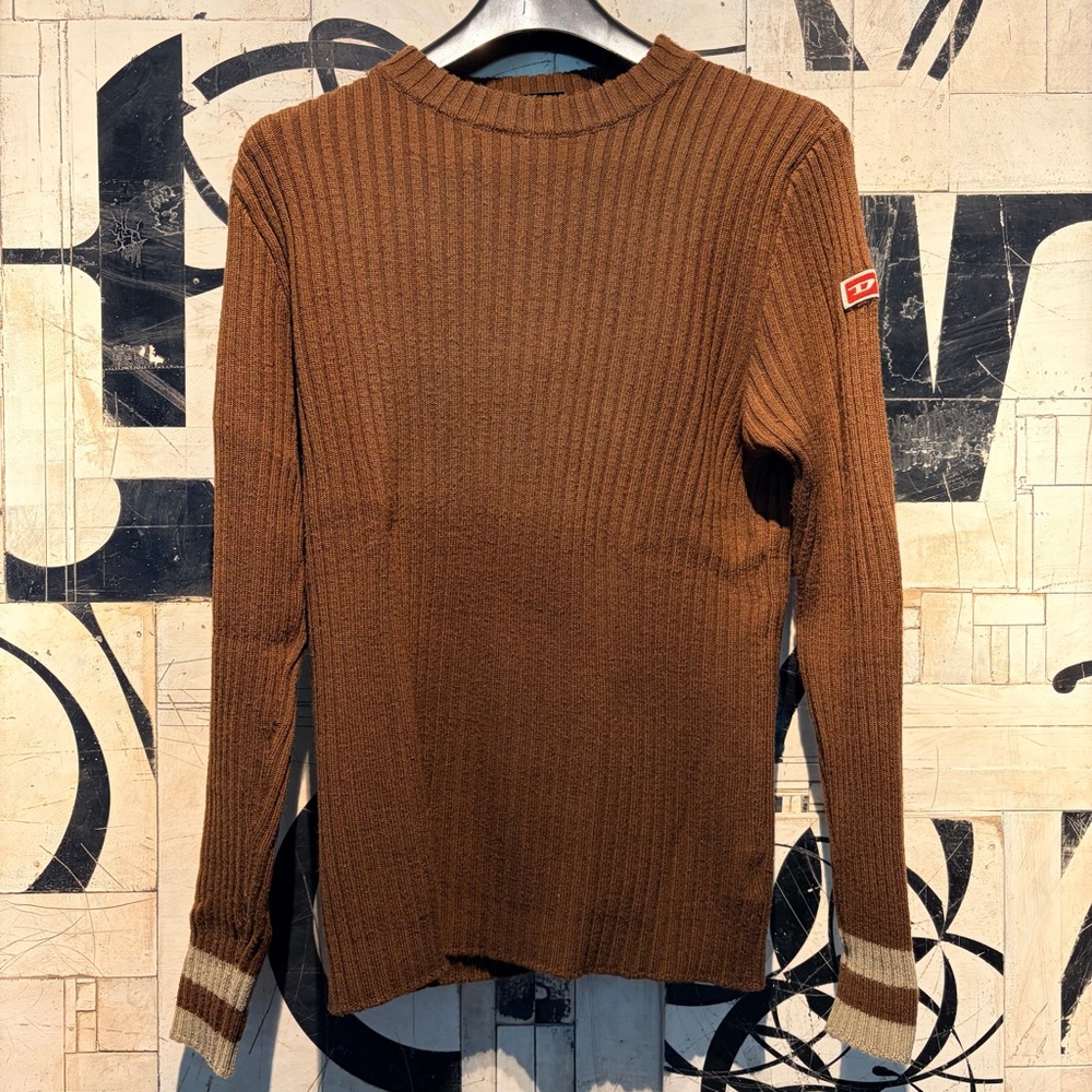 Vintage Diesel Brown Ribbed Crewneck Sweater